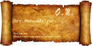 Orr Menodóra névjegykártya